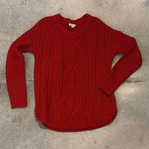 Merona Red Crew Neck Sweater Vibrant Knit
